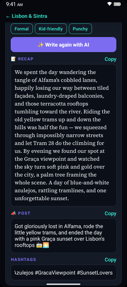 An AI-written day recap